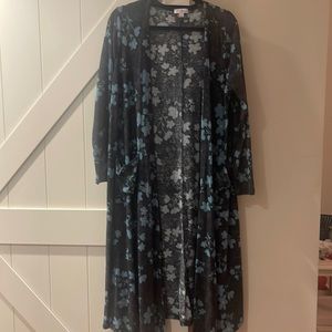 Lularoe Sarah Floral Sweater Duster Large